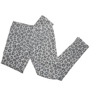 CRAZY 8 girls large 10/12 gray black animal print leopard spot print leggings
